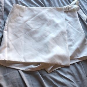 White wrap skort